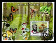 Komory / Mini arkusz 2037 ( Flora - grzyby / fauna - motyle ) 2009 r