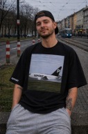 Koszulka SZPONT Oversize Unisex Bawełna Premium Streetwear Luźny Krój Czarn