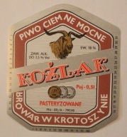 ETYKIETA - KROTOSZYN - BROWAR W KROTOSZYNIE - KOŹLAK - PIWO CIEMNE MOCNE