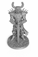 Figurka Dark Fantasy Wojownik Chaosu 15 cm srebrna –druk 3D PLA od Desumo