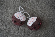 Szydełkowe piernikowe bombki - komplet.