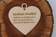 Zawieszka na znicz Serce Kochanym Dziadkom 6cm