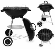GRILL OGRODOWY BBQ TEXAS KETTLE WĘGLOWY Z POKRYWĄ PÓŁKĄ XXL