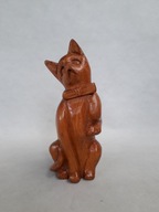 DREWNIANA FIGURKA RZEŹBA KOT