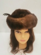 TOCZEK CZAPKA KAPELUSZ Z FUTRA NATURALNEGO ITALY