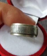 Srebrny stary pierścionek, oksydowana obrączka