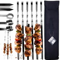 SZPIKULCE DO SZASZŁYKÓW DO OGNISKA DO GRILLA METALOWE 60CM 6SZT POKROWIEC