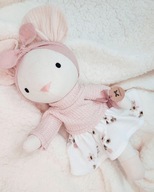 Lalka przytulanka szmacianka rękodzieło 38 cm Myszka prezent urodziny