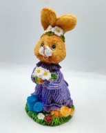 Zajączek króliczek niczym wiosna pełen kwiatów - śliczna figurka 12cm