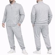 Komplet dresowy męski szary melanż dres ocieplany zimowy 3XL