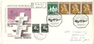 LITWA LIETUVOS RESPUBLIKA -koperta ozdobna znaczki -obieg 1992 rok stemple