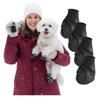 CZARNE BUTY OCHRANIACZE ŁAP PSA PAWZ XXS GUMOWE SKARPETKI NA SÓL WODĘ