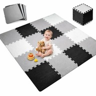 GRUBA MATA EDUKACYJNA dla Dzieci Puzzle PIANKOWE 16szt + obrzeża do pokoju