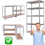 REGAŁ MAGAZYNOWY METALOWY WCISKANY DO GARAŻU 180x90x40cm 875kg GardenLine