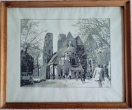 WROCŁAW katedra SERIOGRAFIA druk sitowy SYGNOWANY 40/34 CM