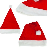 CZAPKA MIKOŁAJA PLUSZOWA GWIAZDORA CZERWONA