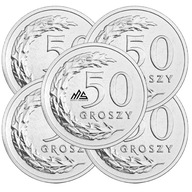 5x 50 groszy 2025 r. stan menniczy z woreczka