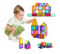 KLOCKI MAGNETYCZNE KONSTRUKCYJNE DUŻE MAGNETIC TILES 3D 70 EL. DLA DZIECI