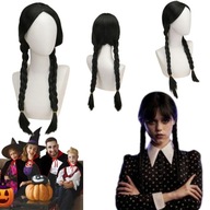 PERUKA WEDNESDAY ADDAMS NA HALLOWEEN PRZEBRANIE KOSTIUM STRASZNA WARKOCZE