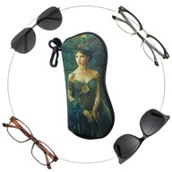 ETUI NA OKULARY CZARNA DAMA książce OTWIERANE MATERIAŁ ANIME ŁADNE KOLOR