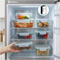 8X SZKLANE POJEMNIKI NA ŻYWNOŚĆ LUNCHBOX DO PRZECHOWYWANIA JEDZENIA