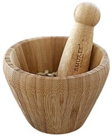 Moździerz bambusowy do przypraw miseczka + tłuczek