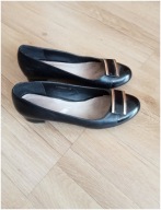 Pantofle baleriny Skórzane czółenka na słupku r. 39