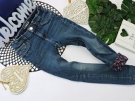 C&A - ocieplane rurki jeans , kwiatuszki r 116