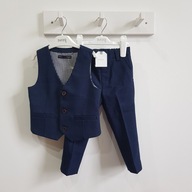 NEXT wizytowy komplet zestaw garnitur kamizelka spodnie 86 - 92 cm