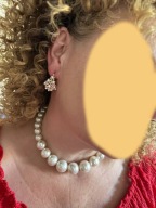 NASZYJNIK KOLIA KORALIKI PERŁY PERŁAMI PEREŁKI PEREŁKAMI ASYMETRYCZNY