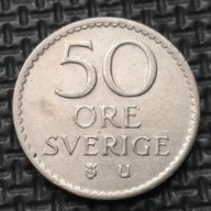 *SZWECJA [0076]*50 ore 1969 (SVERIGE) Król Gustaw VI Adolf Korona Monogram