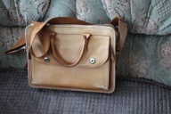 DUŻA TORBA SKÓRZANA SZKOŁA PRACA Z PASKIEM NA RAMIĘ 40X 29 X 9cm LAPTOP
