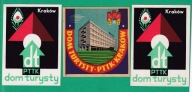 Kraków, Dom Turysty, PTTK, Hotele, reklama, nalepka na bagaż, ULOTKA /SZ3/