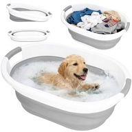 MISKA SILIKONOWA SKŁADANA 25L KOSZ NA PRANIE DUŻA POJEMNA Z UCHWYTAMI MISA