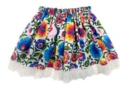 spódniczka łowicka z koronką B 265 folk biały rozmiar 116