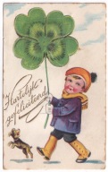 Pies chłopiec z wycinaną koniczyną 1931r. handmade