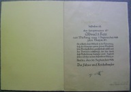 TRZECIA RZESZA -DYPLOM AWANS NA MAJORA -autograf VON BRAUCHITSCH -1938 rok