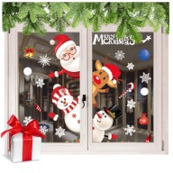 Naklejki na okno szybę Świąteczne Ozdoby płatki śniegu Święta BNAR-204