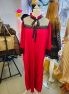 Sukienka bordowa plisowana r. Uni !!!