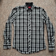 Koszula męska z długim rękawem w czarną kratkę f. Wólczanka r. M