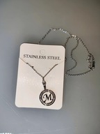 Łańcuszek M litera srebrny Nowy