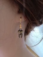 Kolczyki zęby stare złoto