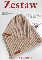 Komplet czapka i komin, merino, wełna, natura, zestaw , prezent, mikołaj