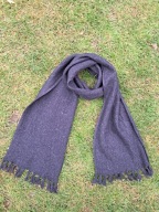 Szal Solar czarny melanż warkocze wełniany 180 x 28 cm , BDB