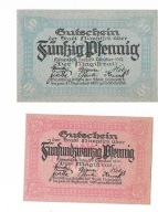 Niemcza - 25 + 50Pf - rzadsza odmiana z jasnymi liczbami w rogach