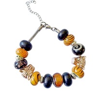 Modułowa bransoletka z tygrysami, pomarańcz i czerń