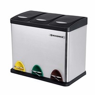 Kosz na śmieci metalowy MATKAM-LTB24L 24 l srebrny