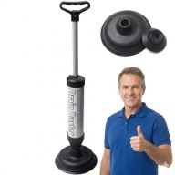 PRZEPYCHACZ DO RUR POMPKA GUMOWA WC ZLEW UDRAŻNIACZ + 2 KOŃCÓWKI ZESTAW