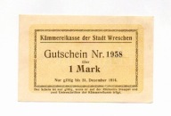 Września - Wreschen - 1 Mark 1914r. nieskasowany stan I