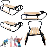 SANKI DREWNIANE Z OPARCIEM METALOWE DLA DZIECI POLSKIE